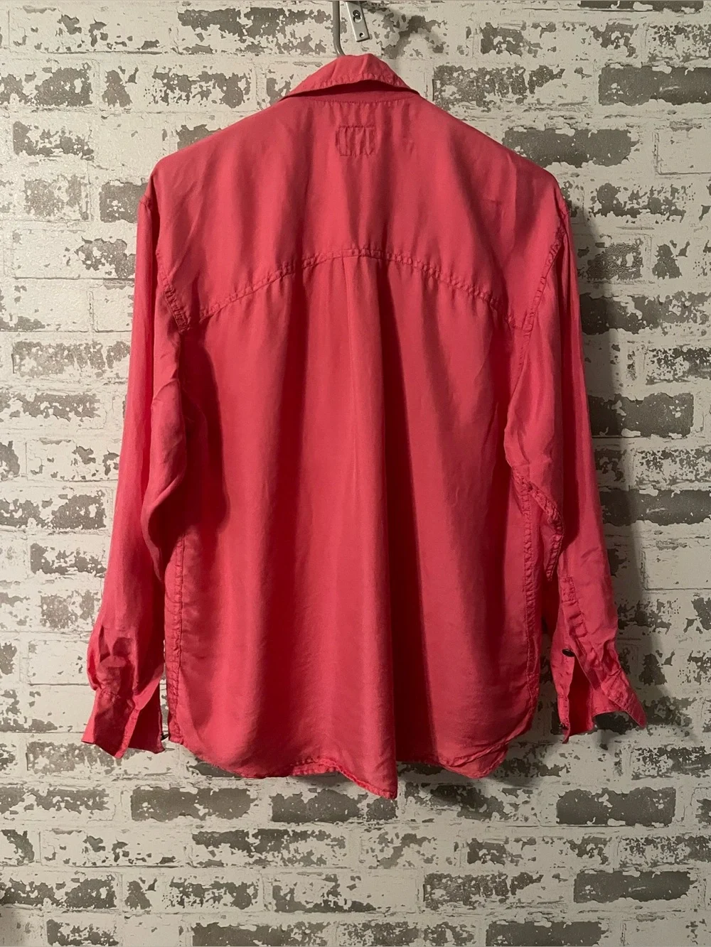 Lizwear Silk Button Front Blouse – Coral Pink | Size S